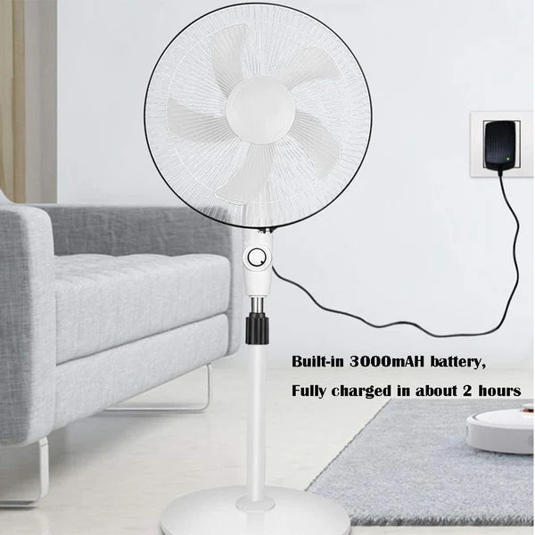 ABANICO SOLAR RECARGABLE CON 3 VELOCIDADES